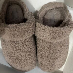Cozy Tan Fleece Crocs Slippers